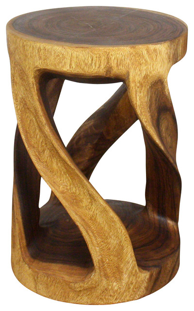 Haussmann Round Wild Twisted Vine Wood End Table 14 D X 20 In H Round Wild Twisted Vine Wood End Table