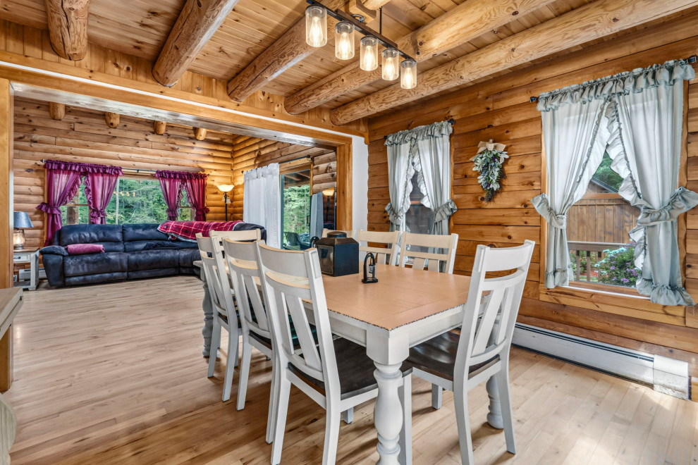Mountain style dining room photo in Boston