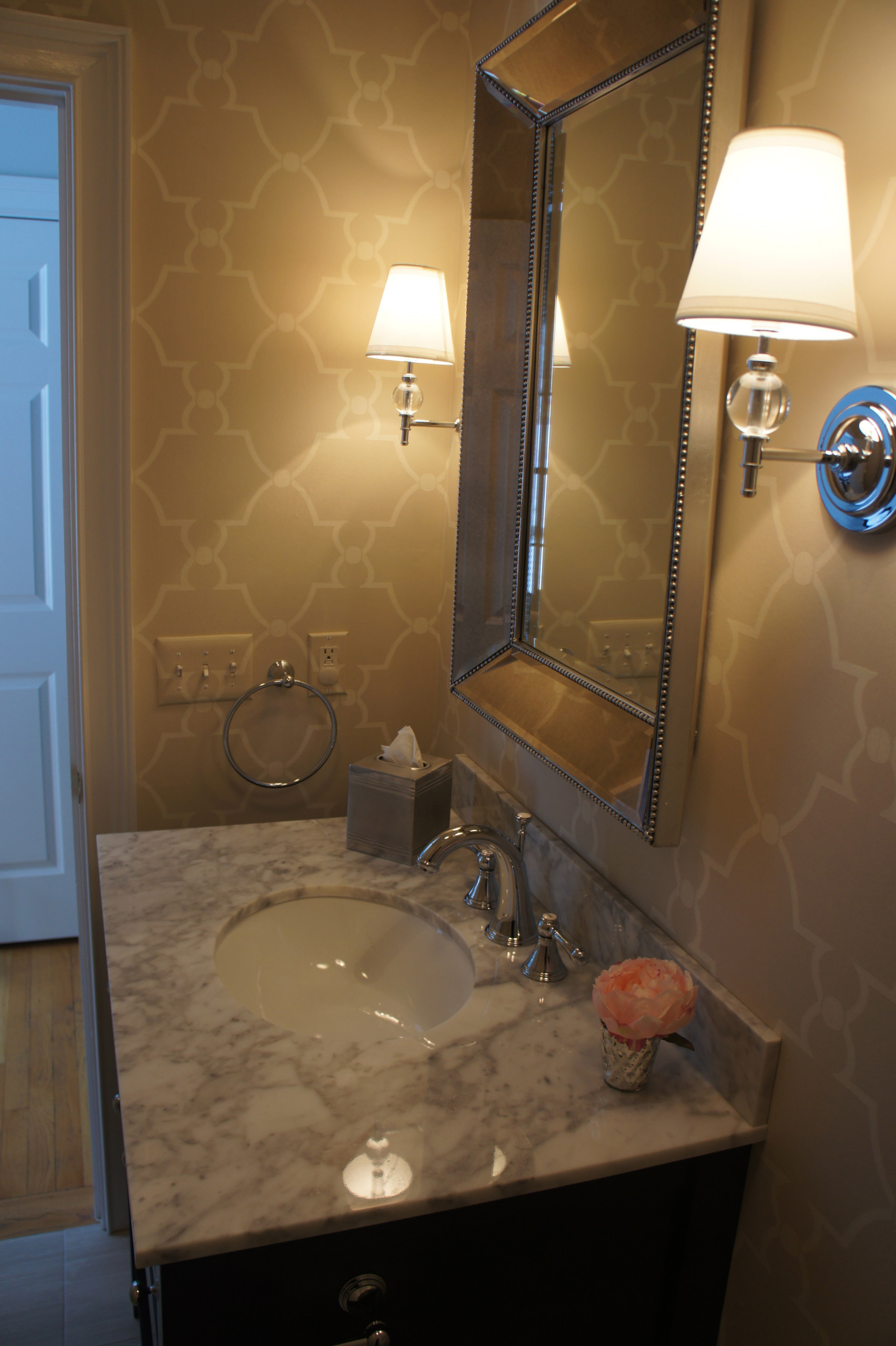 Wallpapered Powder Room