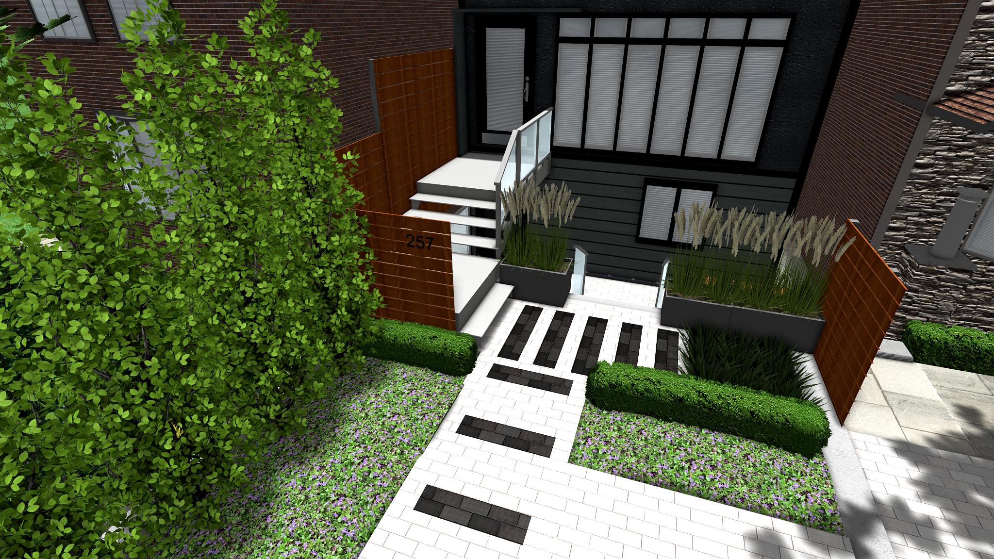Front Yard Parking Makeover Contemporary Modern
