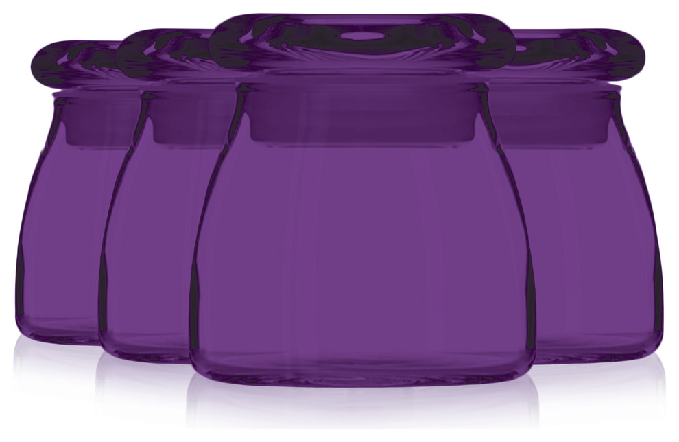 Libbey 4 _ -Spice Jar with Lid Set Additional Vibrant Colors, Purple
