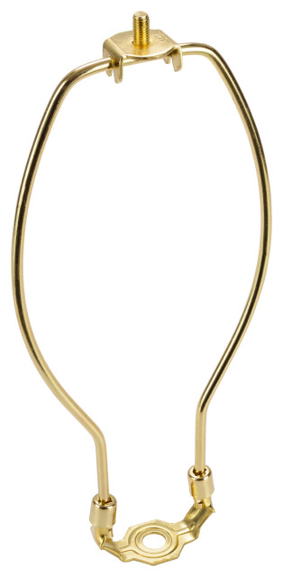 Aspen Creative 20003-1 9" Lamp Harp With Saddle, Polished Brass