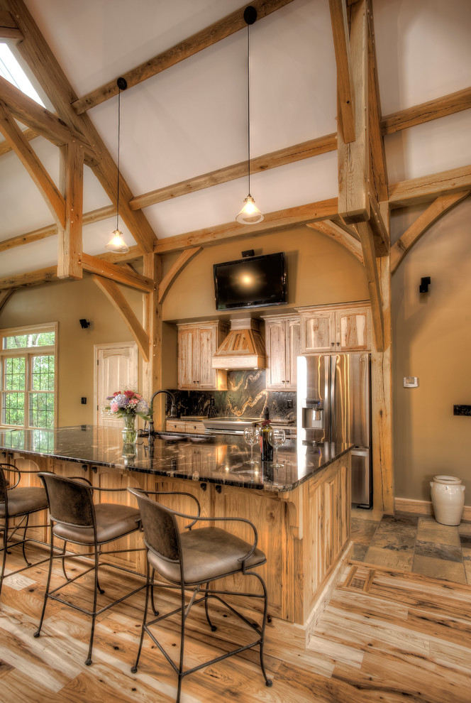 Mountain style home design photo in Cleveland