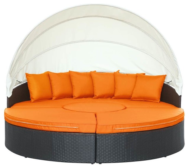 Modway Quest Canopy Outdoor Patio Daybed Tropical Outdoor Lounge