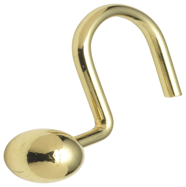 Carnation Home Ball Shower Curtain Hooks In Brass Ball Shower Curtain Hooks Brass Contemporary Rings