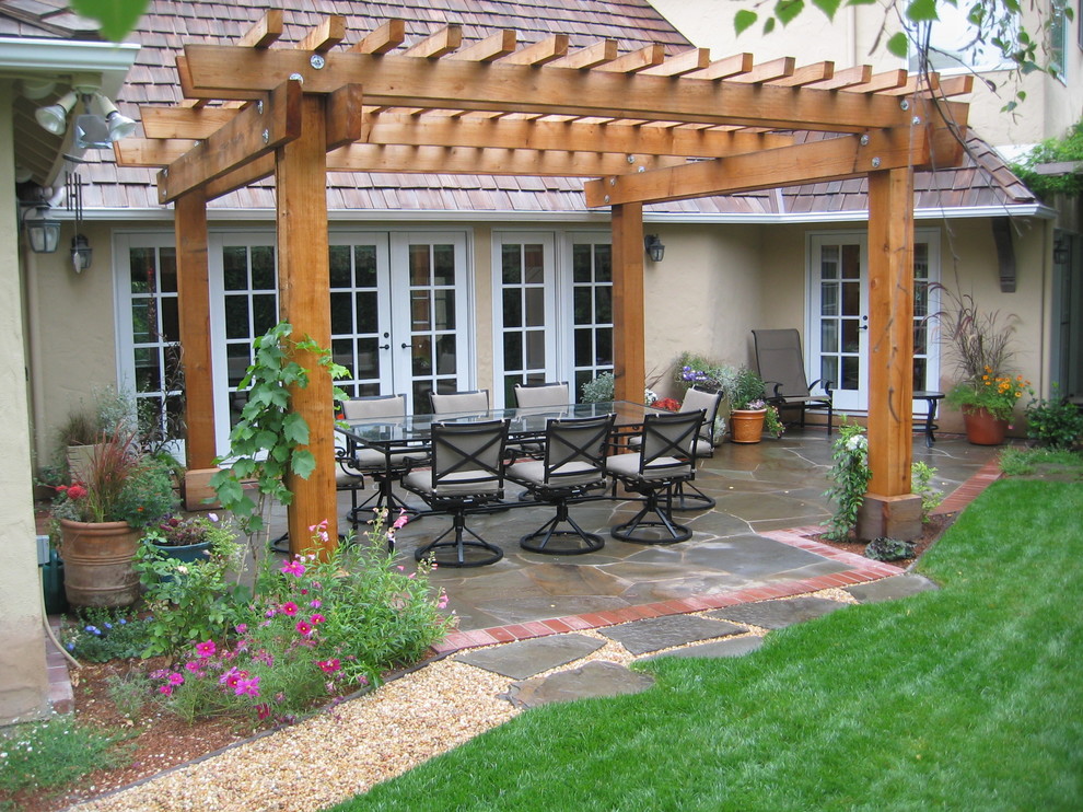 Traditional patio in San Francisco with a pergola.