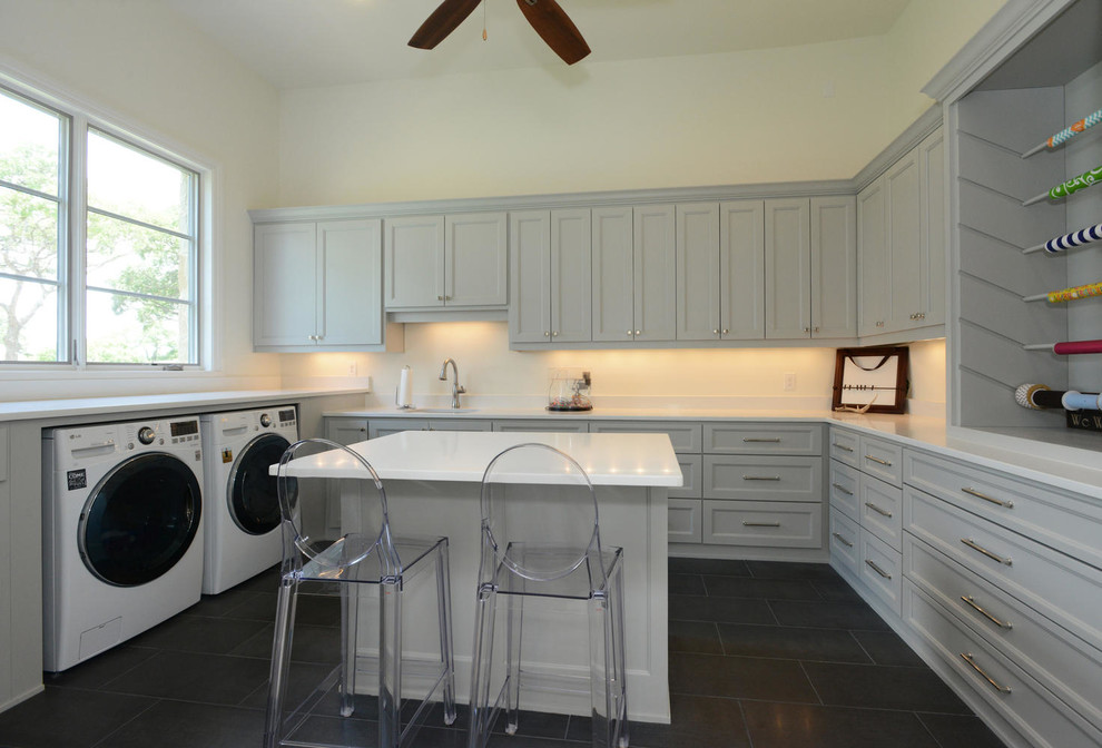 French Country Elegant in the Hill Country Traditional Laundry Room