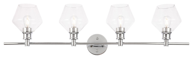 Chrome Finish And Clear Glass 4-Light Wall Sconce