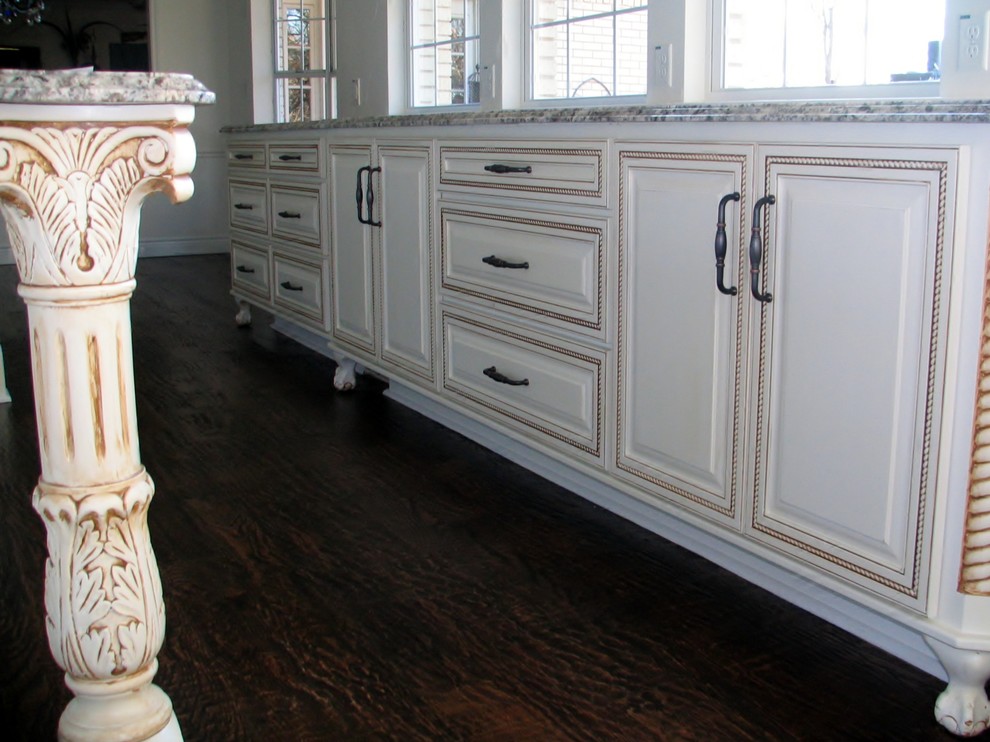 tea stained cabinets - traditional - kitchen - dallas -