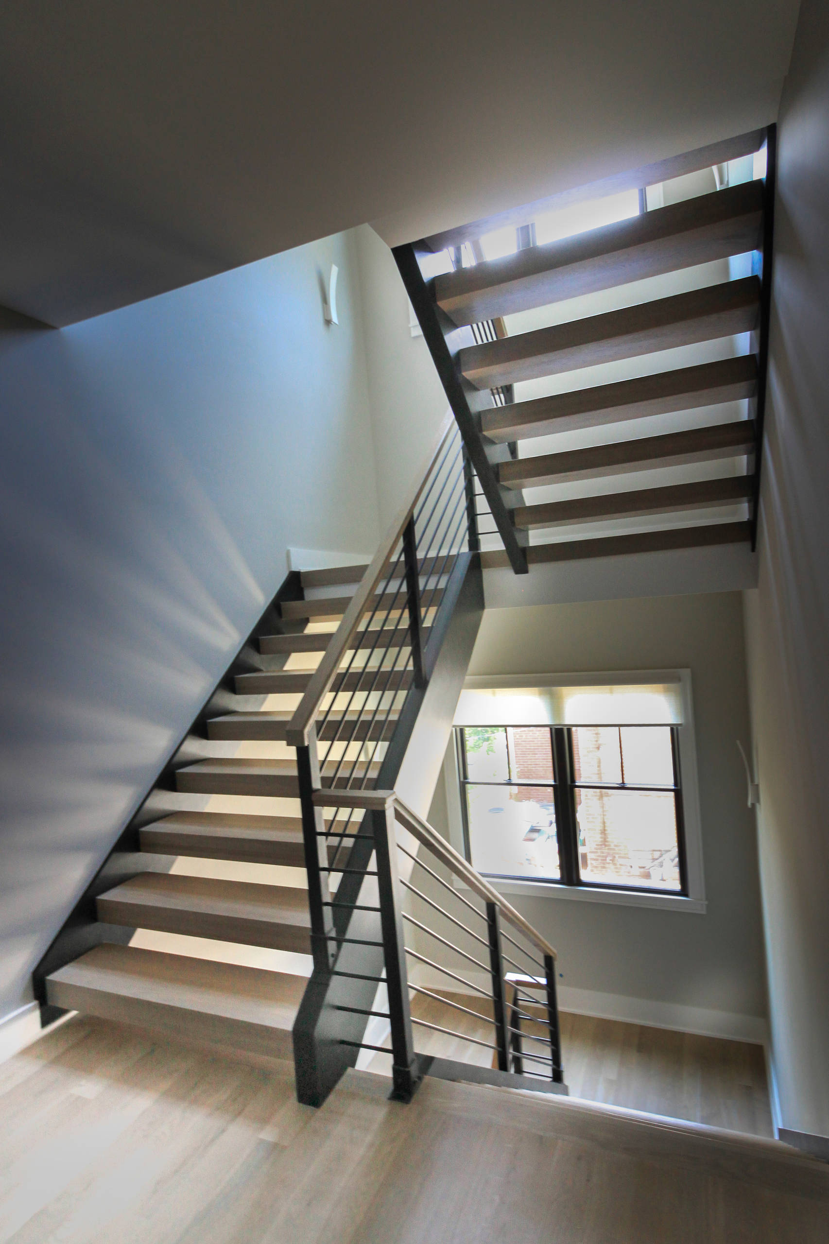 52_Minimalist & Floating Open-Riser White Oak Stairway, Arlington, VA 22207