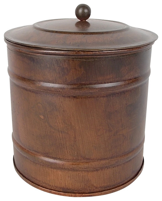 Brass Tin Container With Lid Transitional Storage Bins And Boxes