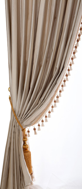 Striped Silk Curtains Set Of 2 Traditional Curtains By Ulinkly