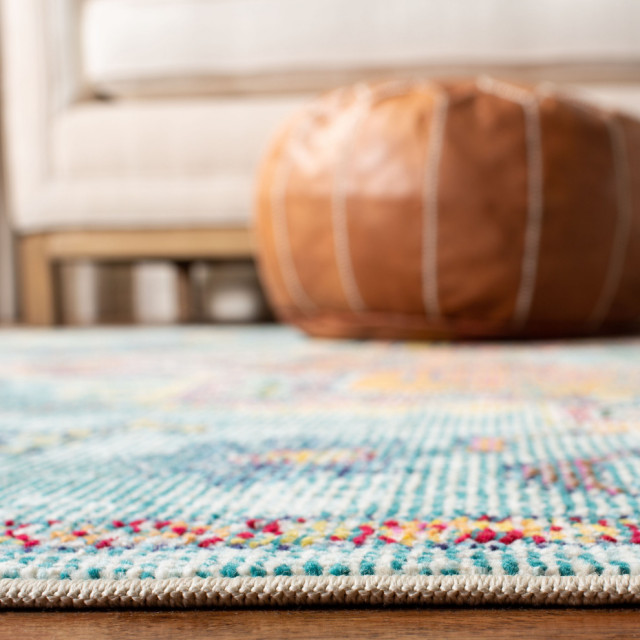 Teal Orange Rug Safavieh Crystal CRS501J Rug Rug, 8' Round - Mediterranean - Area Rugs ...