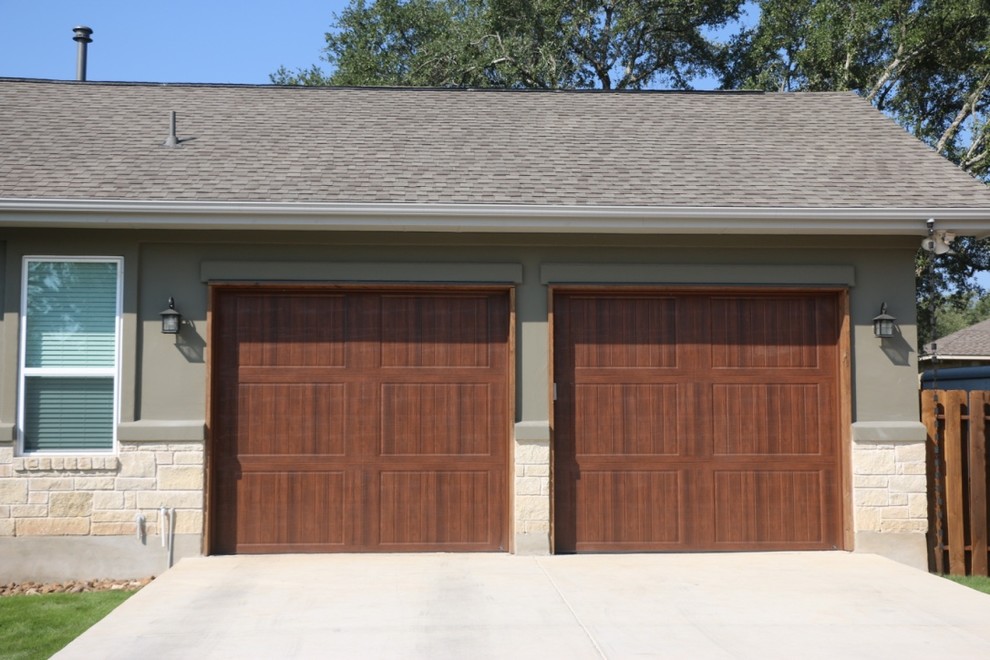 Steel, Wood Grain Color Garage Door - Home Design