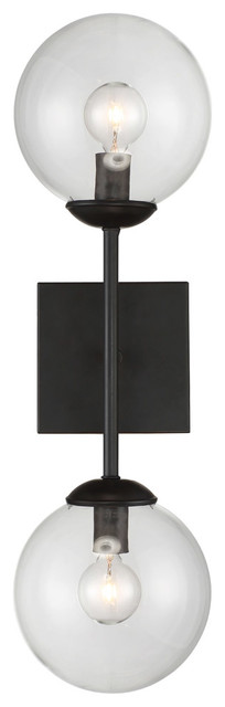 Trade Winds Angie 2-Light Wall Sconce in Black