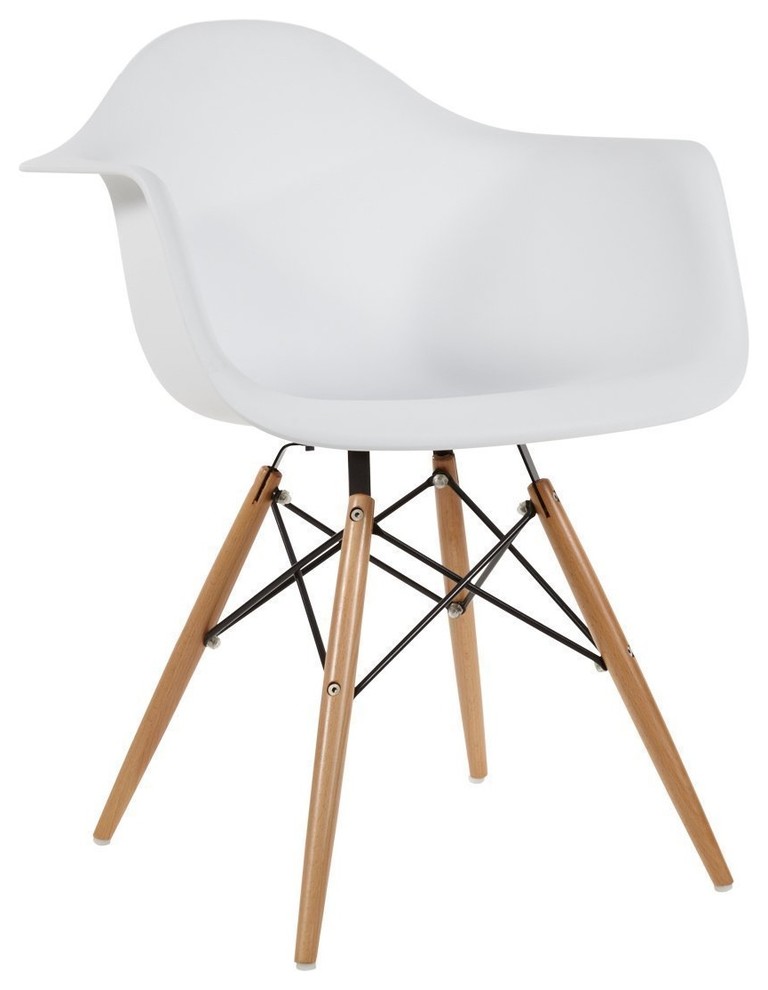 White Cecilia Eiffel Dining Chair Faux Leather Pentagone Living Room Padded Seat 