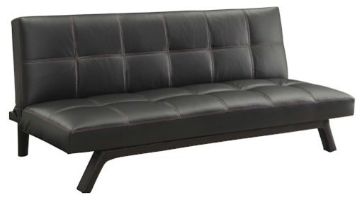 Coaster Black Leatherette Sofa Bed Midcentury Futons By Gwg Outlet Coaster Black Leatherette Sofa Bed