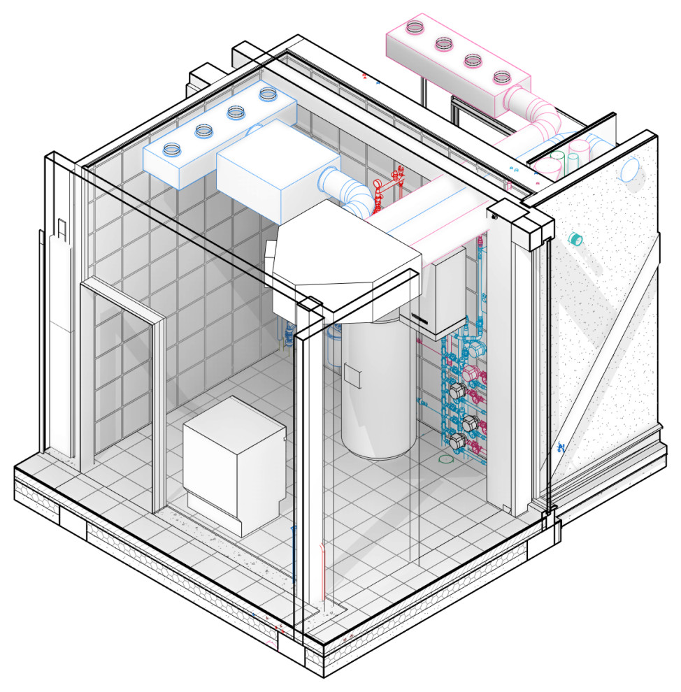 Помещение котельной с размещенным оборудованием