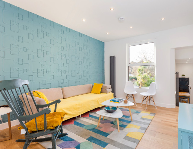 Flat conversion contemporary-vardagsrum