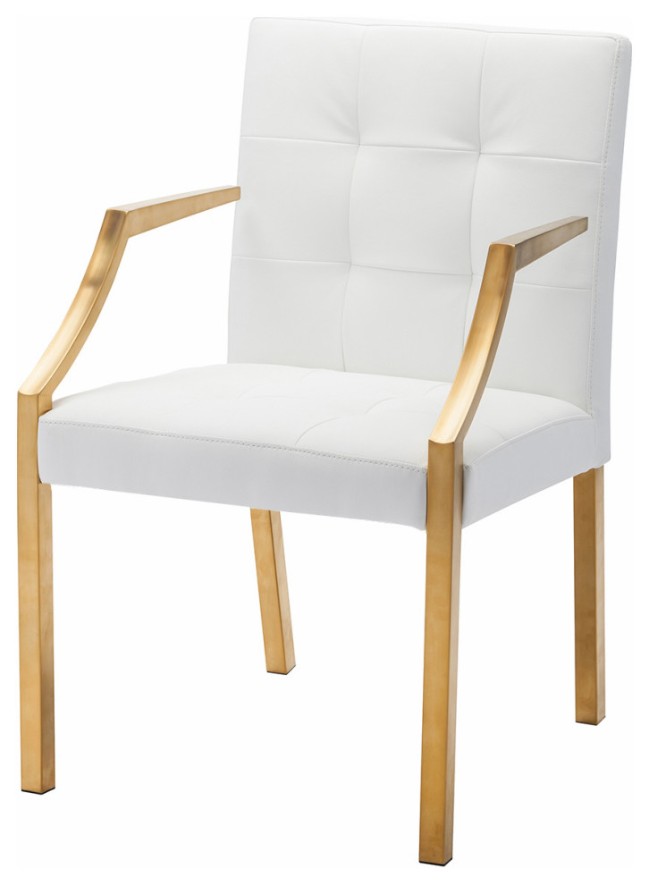 Alexia Dining Chair Brushed Gold Contemporary Dining Chairs by