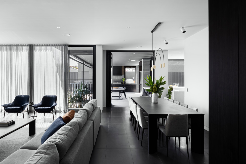 Inspiration for a large modern dining room remodel in Melbourne