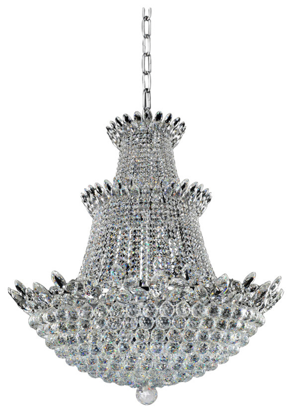 Pendant 30Light Bulbs Fixture With Chrome Finish, Candelabra Base, 39