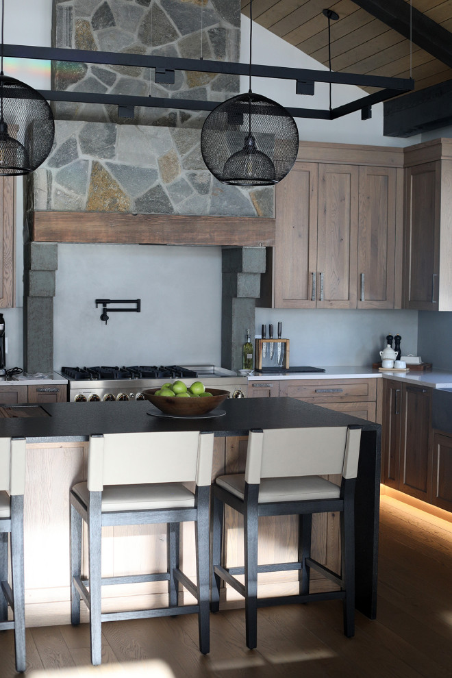 Inspiration for a rustic kitchen remodel in Vancouver