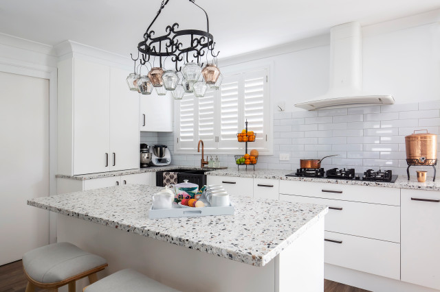 Kitchen with Trieste Terrazzo Benchtops nyklassisk-koek