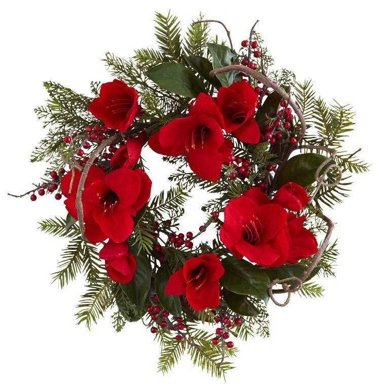 24-inch Amaryllis Wreath