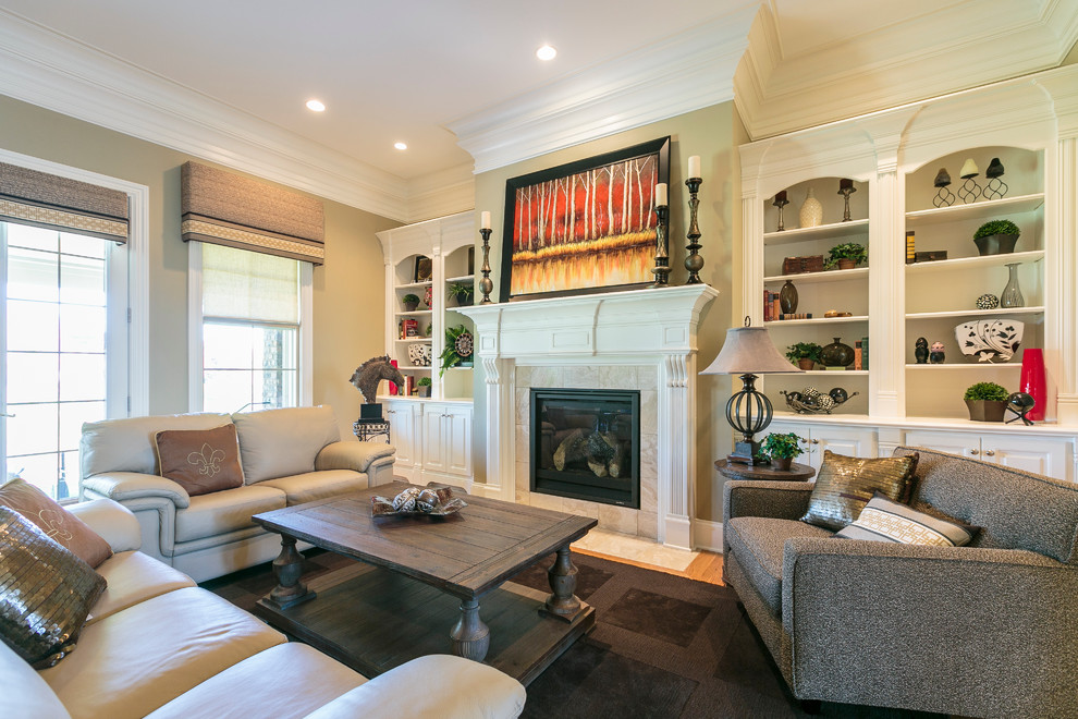Design ideas for a transitional living room in Louisville.