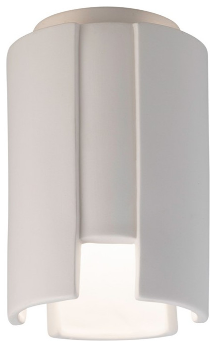 Justice Design Radiance 1 Light Stagger Outdoor Flush, Bisque CER-6160W-BIS