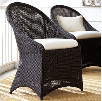 Palmetto All-Weather Wicker Dining Chair, Black