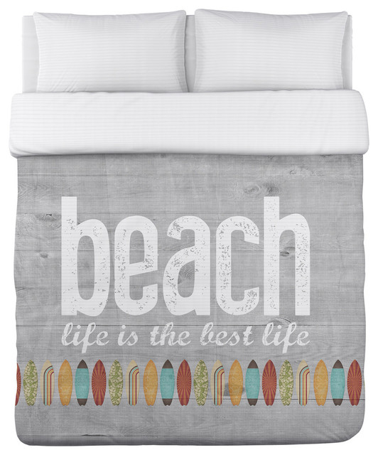 Beach Life Gray Duvet Cover Beach Style Duvet Covers And