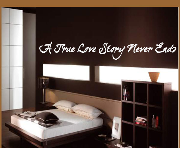 True Love Story Vinyl Wall Decal bedroomdecor05, White, 6 in.