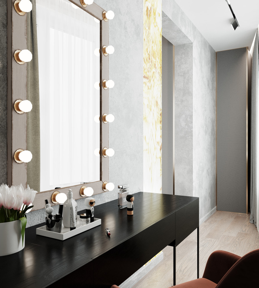 Трехкомнатная квартира для семьи из 4 человек с монохромным интерьером