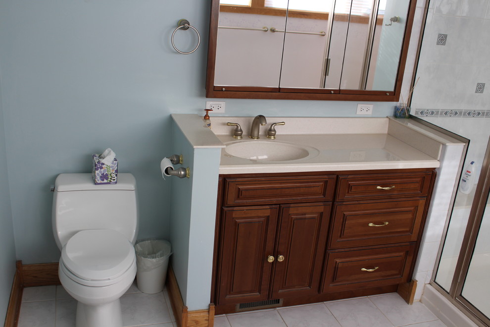 Example of a transitional home design design in Chicago