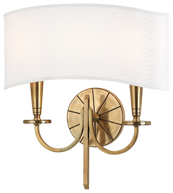 Aged Brass 2Light Wall Sconce Transitional Wall Sconces by