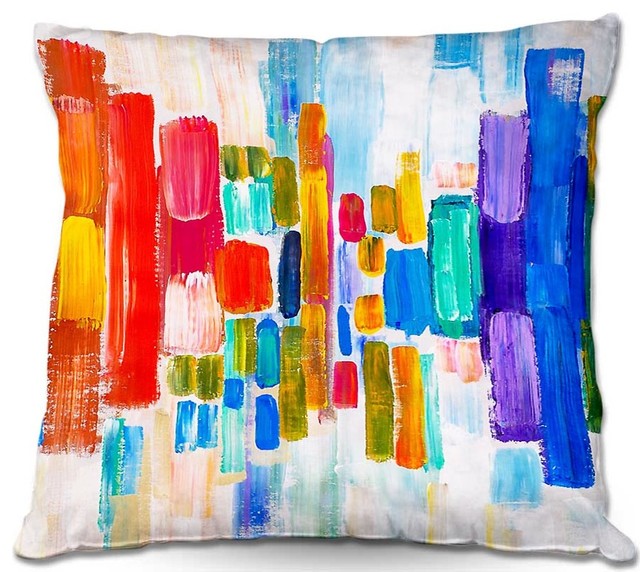 Color Blocks Outdoor Pillow, 18"x18"