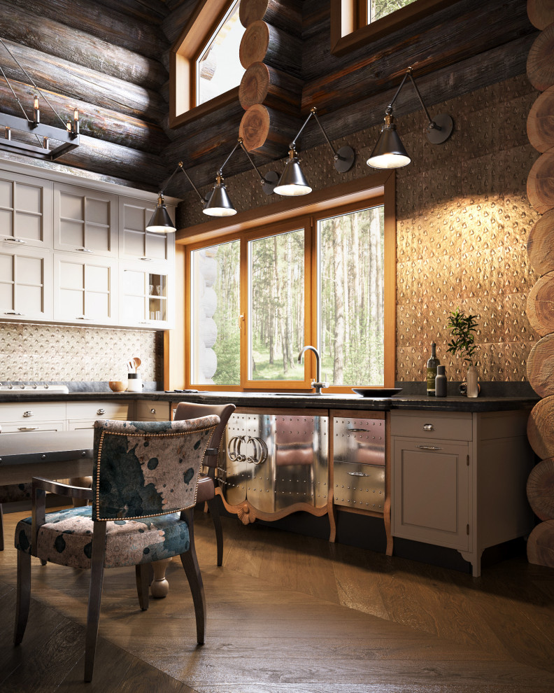 Дом из кело. Кухня и гостиная, второй свет