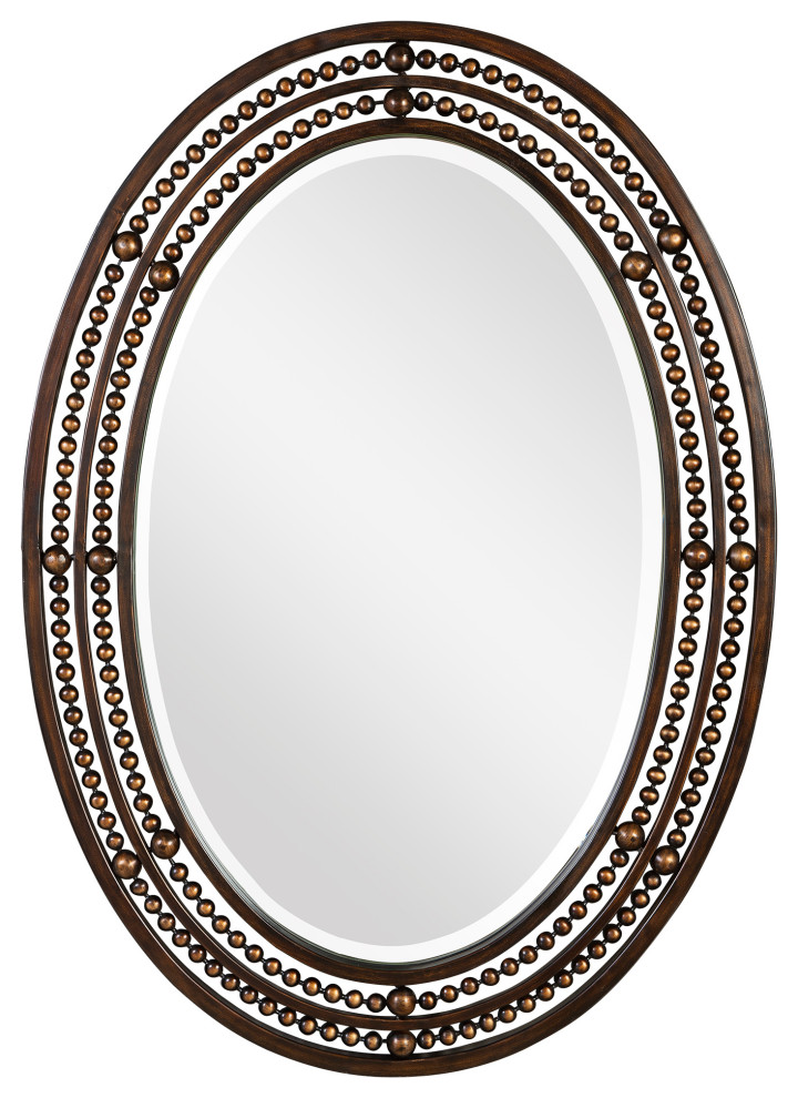 Distressed Oil Rubbed Bronze With Antiqued Gold Highlights. Mirror