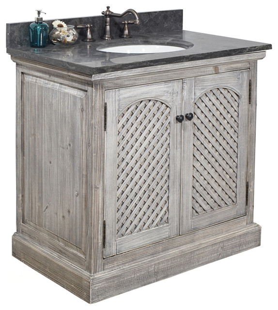 Rustic Fir Single Sink Vanity Gray, 36 Inch Driftwood Bathroom Vanity Units