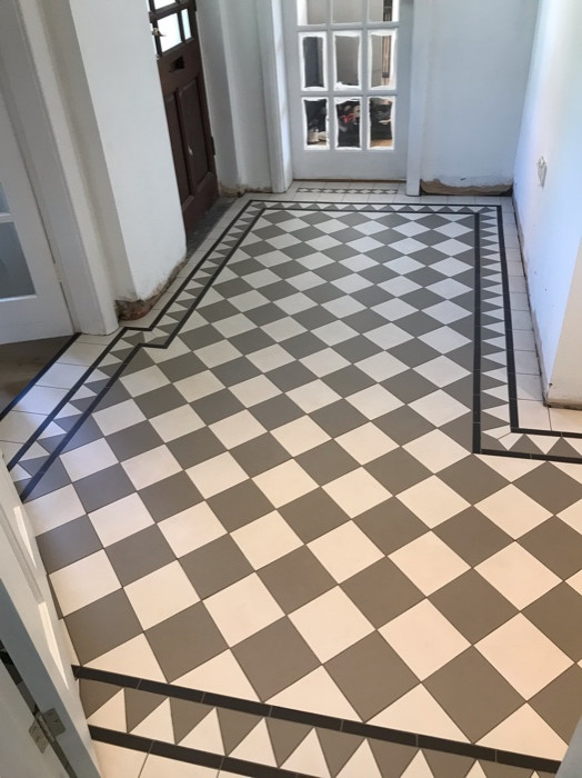 イギリス製 タイルトレイ アンティーク ヴィクトリアンスタイル