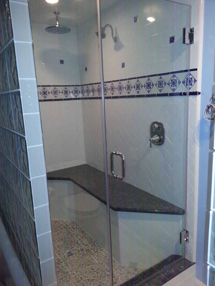 Blue and White Bathroom