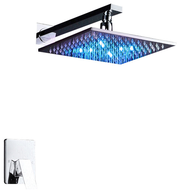 Leonardo LED Light Shower Head With Built in Mixer Contemporary