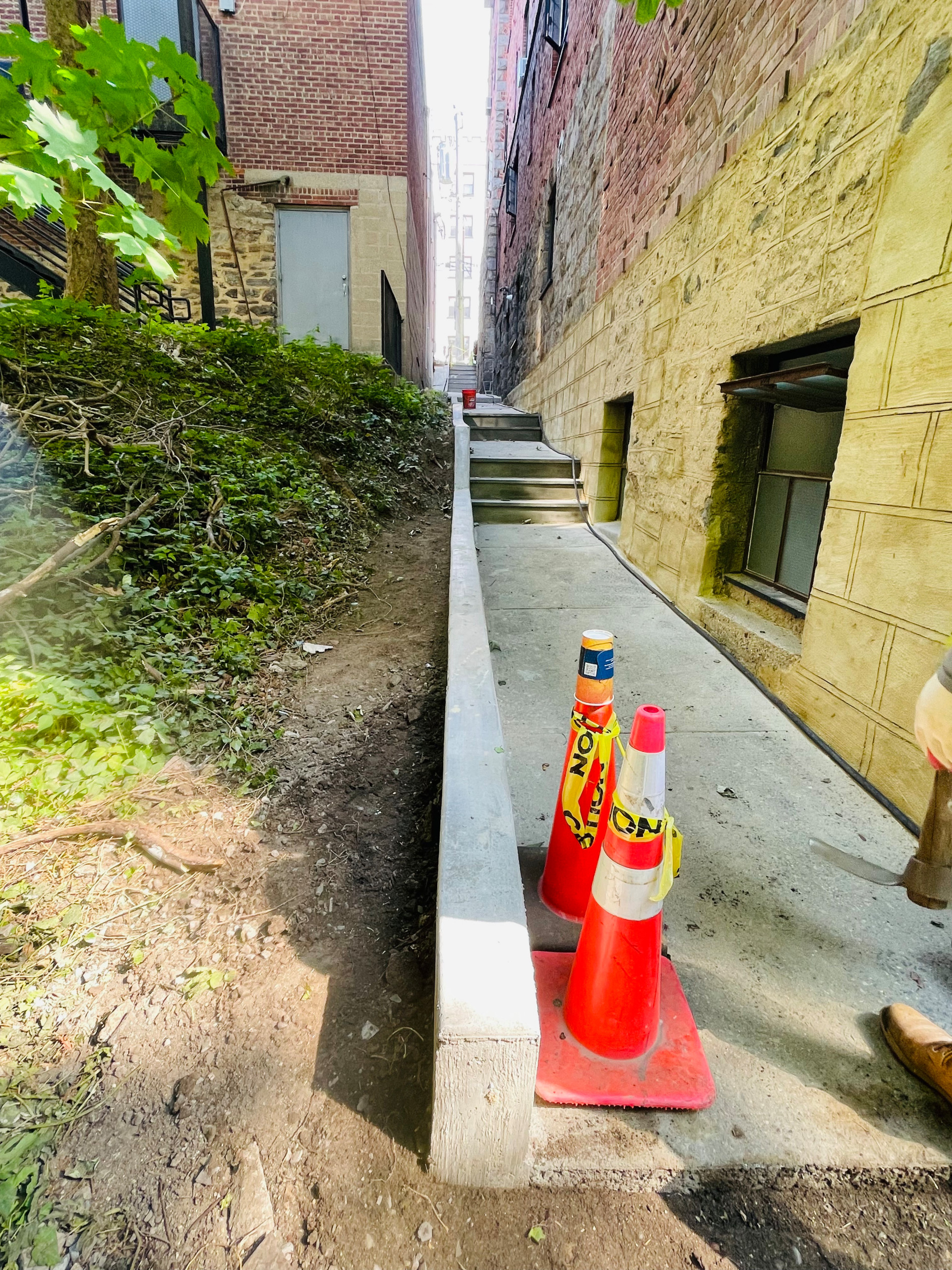 Curb/Exterior Wall Stucco/ParaPro Flashing/Garage slab replacement/Drainage