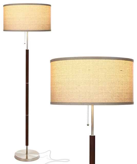 Brightech Carter Floor, LED Mid Century Modern Floor Bedroom & Living Room Lamp