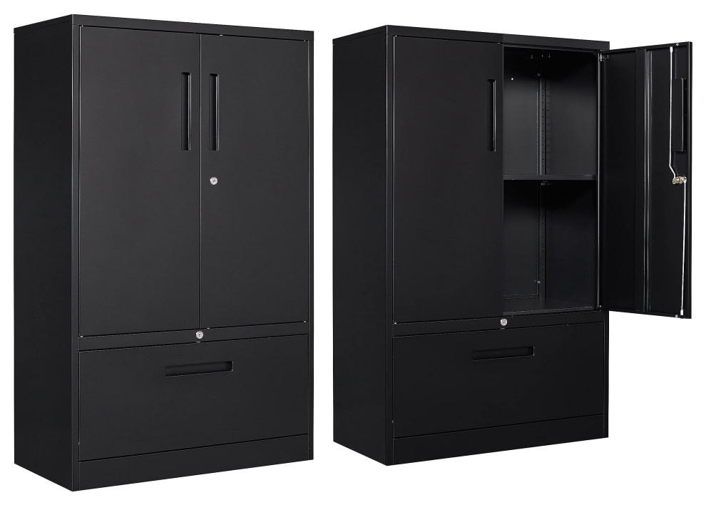 Metal Filing Lockable Drawers & Doors Modern Filing
