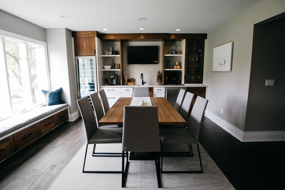 Modern Walnut Kitchen & Living Room - Contemporary - Dining Room - New ...