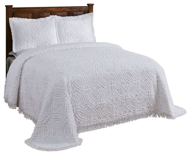 Wedding Ring Chenille Bedspread Contemporary Quilts And Quilt Sets by Better Trends