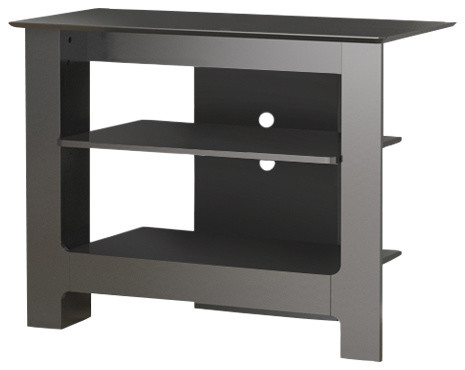 Pinnacle 31 Tall Boy Tv Stand Black Contemporary Entertainment Pinnacle 31 Tall Boy Tv Stand